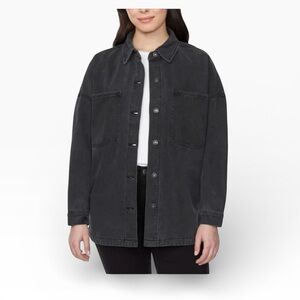 Hudson Ladies' Denim Shirt Jacket  Women's Black OVERSIZE DENIM JACKET Size XXL